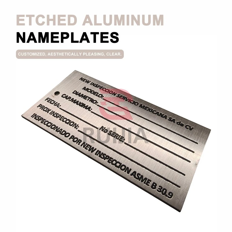 Etched Aluminum Nameplates
