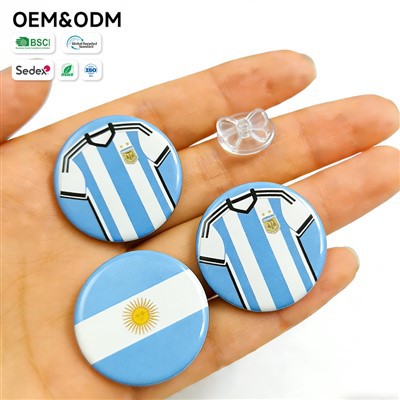 Round Plastic Argentina Football Badge